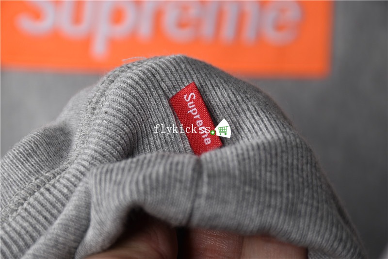 Supreme Grey Hoodie With Orange Box Logo